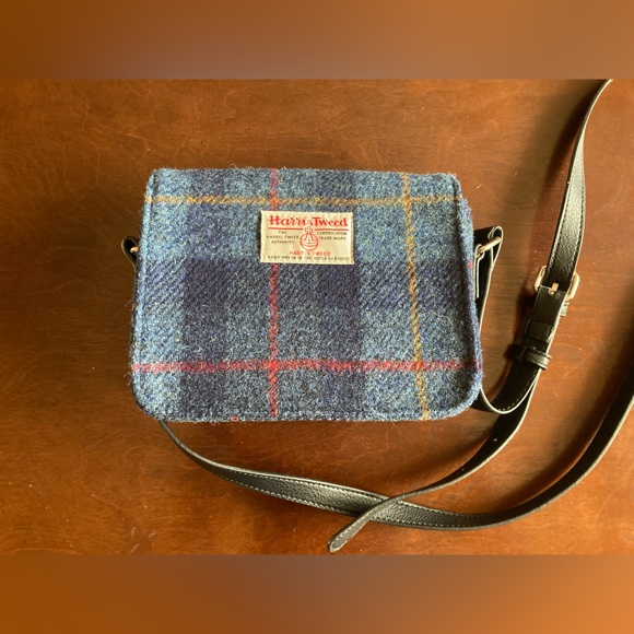 Harris Tweed Glen Appin Crossbody Bag, Wool, Navy - Picture 4 of 9